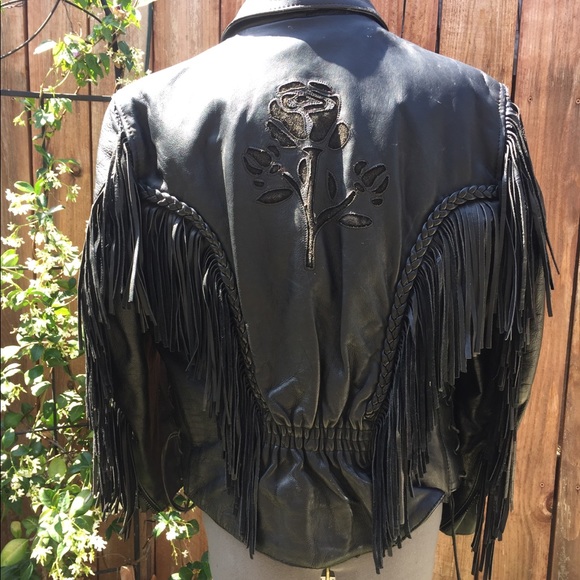 Detailed Leather Motorcycle Jacket - Picture 2 of 5